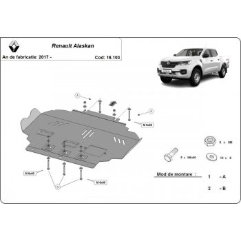 Renault Alaskan, 2017-2024 - Acél Motorvédő lemez