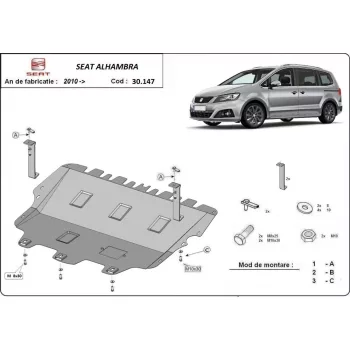 Seat Alhambra, 2010-2020 - Acél Motorvédő lemez