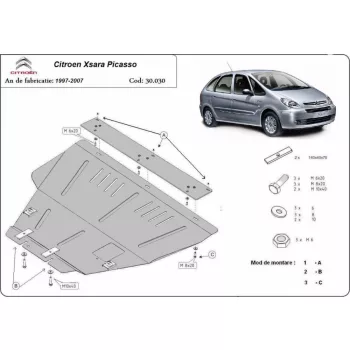   Citroen Xsara Picasso, 1999-2007 - Acél Motor- és váltóvédő lemez