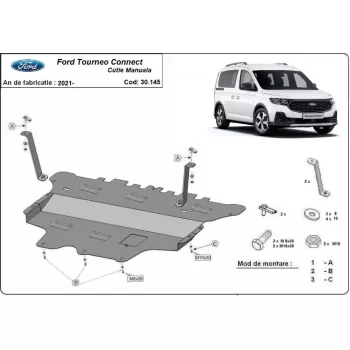 Ford Tourneo Connect, 2021-2024 - Acél Motorvédő lemez