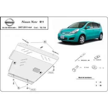 Nissan Note, 2005-2013 - Acél Motorvédő lemez