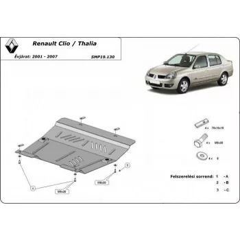 Renault Thalia, 1997-2007 - Acél Motorvédő lemez