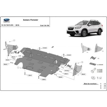   Subaru Forester, 2018-2024 - Acél Motor- és hűtővédő lemez