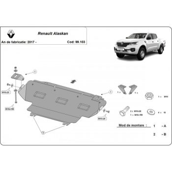 Renault Alaskan, 2017-2024 - Acél Hűtővédő lemez
