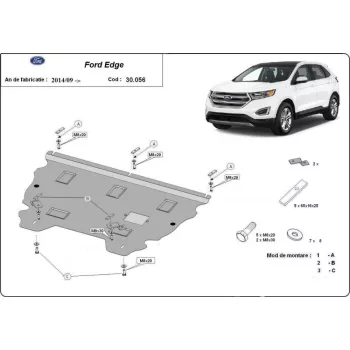   Ford Edge, 2014-2021 - Acél Motor, váltó és hűtővédő lemez