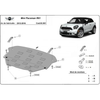   Mini Paceman R61, 2012-2016 - Acél Motor- és váltóvédő lemez
