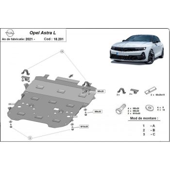 Opel Astra L, 2021-2024 - Acél Motorvédő lemez