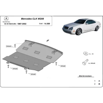 Mercedes CLK W208, 1997-2002 - Acél Motorvédő lemez