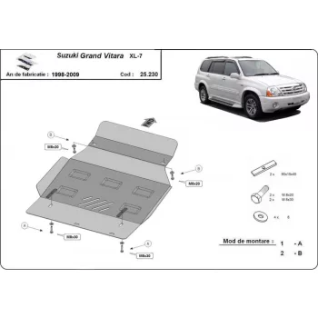 Suzuki Grand Vitara XL7, 1998-2009 - Acél Motorvédő lemez