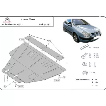 Citroen Xsara, 1997-2004 - Acél Motorvédő lemez