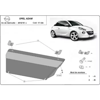 Opel Adam, 2012-2019 - Acél Motorvédő lemez