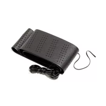 Fűzős bőrhatású kormányvédő - fekete - 40cm