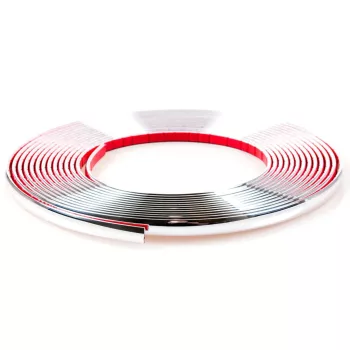 Króm díszcsík - 8mm széles 6m hosszú