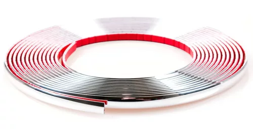 Króm díszcsík - 8mm széles 6m hosszú