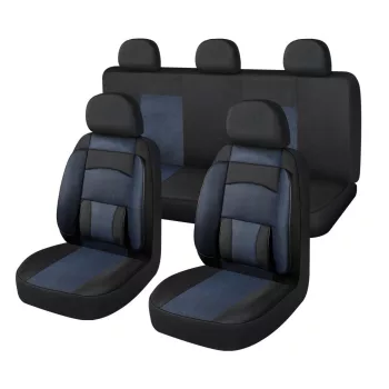   11 részes univerzális üléshuzat szett - légzsákos - fekete-kék - 203-3BKBL