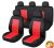 9 részes, két helyen osztható - légzsákos - univerzális üléshuzat szett - piros-fekete - 203-6BR-AZ