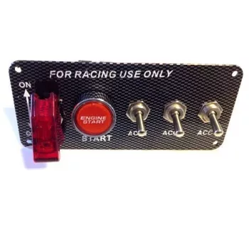 Autós kapcsolópanel indítógombbal - karbonmintás