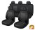 9 részes, két helyen osztható - légzsákos - univerzális üléshuzat szett - fekete-fekete - 203-6BK-AZ
