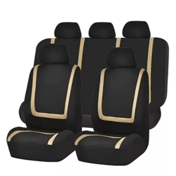   9 részes, 2 helyen osztható univerzális üléshuzat szett - légzsákos - bézs-fekete - AD9520