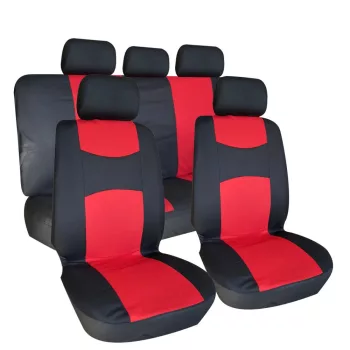   9 részes osztható univerzális üléshuzat szett - légzsákos - piros-fekete - AD008R