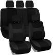 9 részes 2 helyen osztható univerzális üléshuzat szett - légzsákos - fekete-fekete