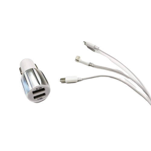 2-es USB töltő - micro-USB/Apple/TYPE-C - AE-WF132/12-24V
