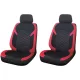 2db-os univerzális első üléshuzat 1+1 - légzsákos - piros-fekete - AD9549RD-2F