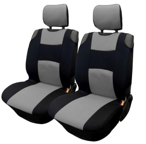 2db-os univerzális szivacsos trikó üléshuzat - szürke-fekete