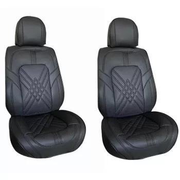   Prémium 3D műbőr 2db-os üléshuzat - légzsákos - légáteresztő - fekete