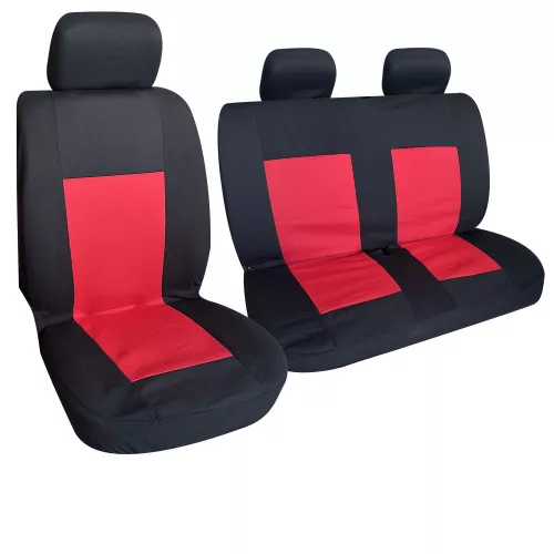 1+2 furgon üléshuzat - 5mm-es habszivacs - fekete-piros színű