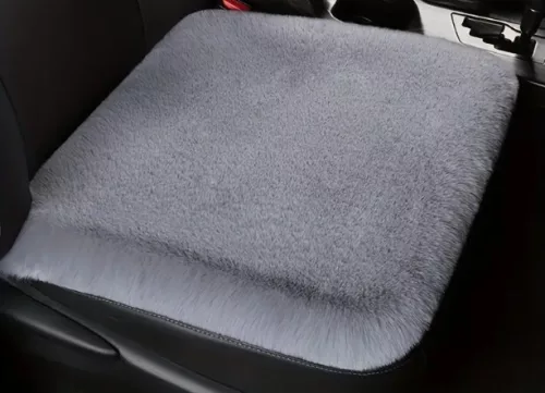 Puha szőrös ülésvédő - szürke - 1db