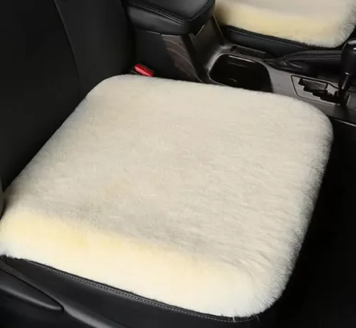 Puha szőrös ülésvédő - fehér - 1db