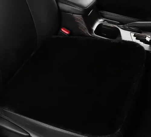 Puha szőrös ülésvédő - fekete - 1db