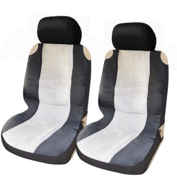 2db-os vastag trikó üléshuzat - fekete-fehér