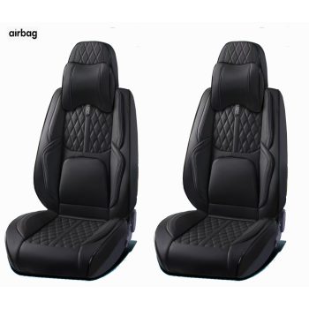   15 részes prémium műbőr üléshuzat szett nyakpárnákkal - légzsákos - osztható - fekete