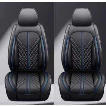   11 részes prémium műbőr üléshuzat szett - légzsákos - osztható - fekete/kék