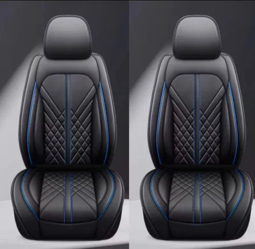 11 részes prémium műbőr üléshuzat szett - légzsákos - osztható - fekete/kék