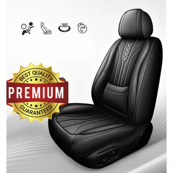   11 részes prémium műbőr üléshuzat szett - légzsákos - osztható - fekete