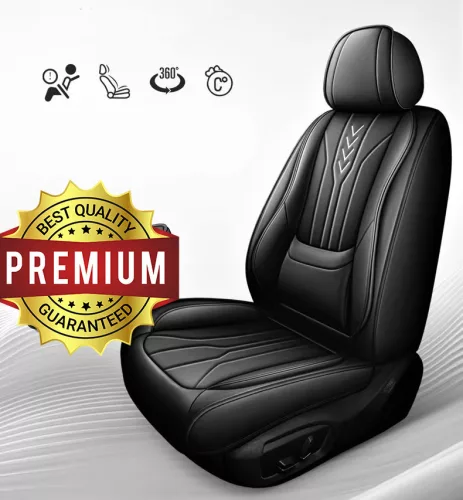 11 részes prémium műbőr üléshuzat szett - légzsákos - osztható - fekete