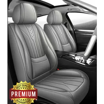   11 részes prémium műbőr üléshuzat szett - légzsákos - osztható - fekete/szürke