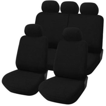   11 részes univerzális pamut üléshuzat szett - légzsákos - 2 helyen osztható - fekete - UL-LA2018 PLUS