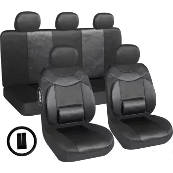   Univerzális 11 részes deréktámaszos üléshuzat szett - fekete - AG28505