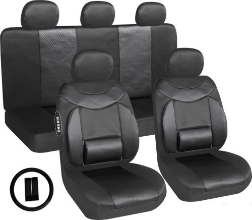 Univerzális 11 részes deréktámaszos üléshuzat szett - fekete - AG28505