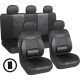 Univerzális 11 részes deréktámaszos üléshuzat szett - fekete - AG28505
