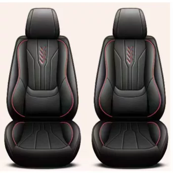   11 részes prémium műbőr üléshuzat szett - légzsákos - osztható - fekete/piros