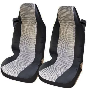   2db-os személy és teherautó üléshuzat - fekete-fehér mintás, biztonsági öv kialakítással