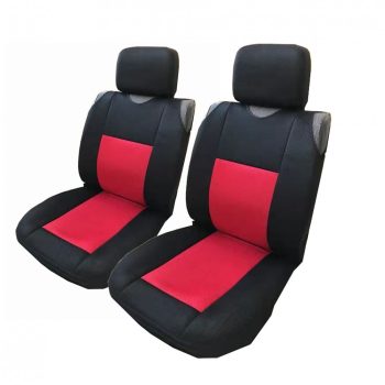   Trikó üléshuzat fejtámla huzatokkal, vastag anyag, piros - párban