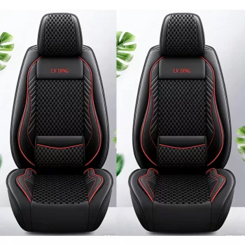   11 részes Ice Silk kárpit/műbőr üléshuzat szett - légzsákos - osztható - fekete/piros