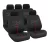 9 részes univerzális üléshuzat szett - 2 helyen osztható - légzsákos - fekete/piros csíkkal