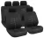 9 részes univerzális üléshuzat szett - 2 helyen osztható - légzsákos - fekete/szürke csíkkal